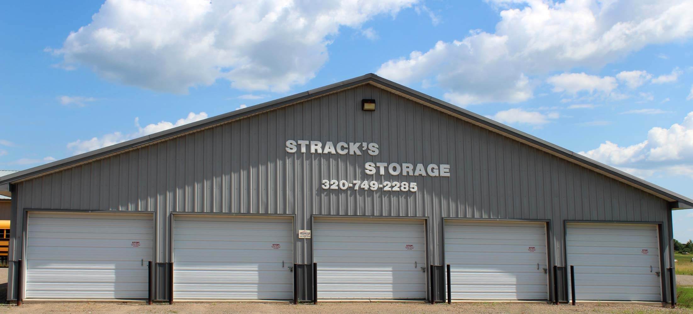 Front of a Storage Unit at Strack's Self Storage in Randall, MN
